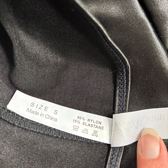 NEW Y2K Velvet Kitten Black Satin Bodysuit Size Small  Coquette - Picture 7 of 7